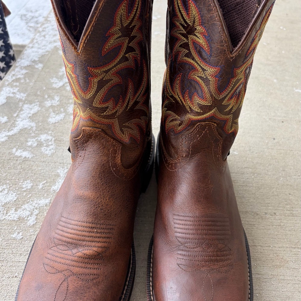 JUSTIN MEN'S DRILLER WESTERN WORK BOOTS - STEEL TOE